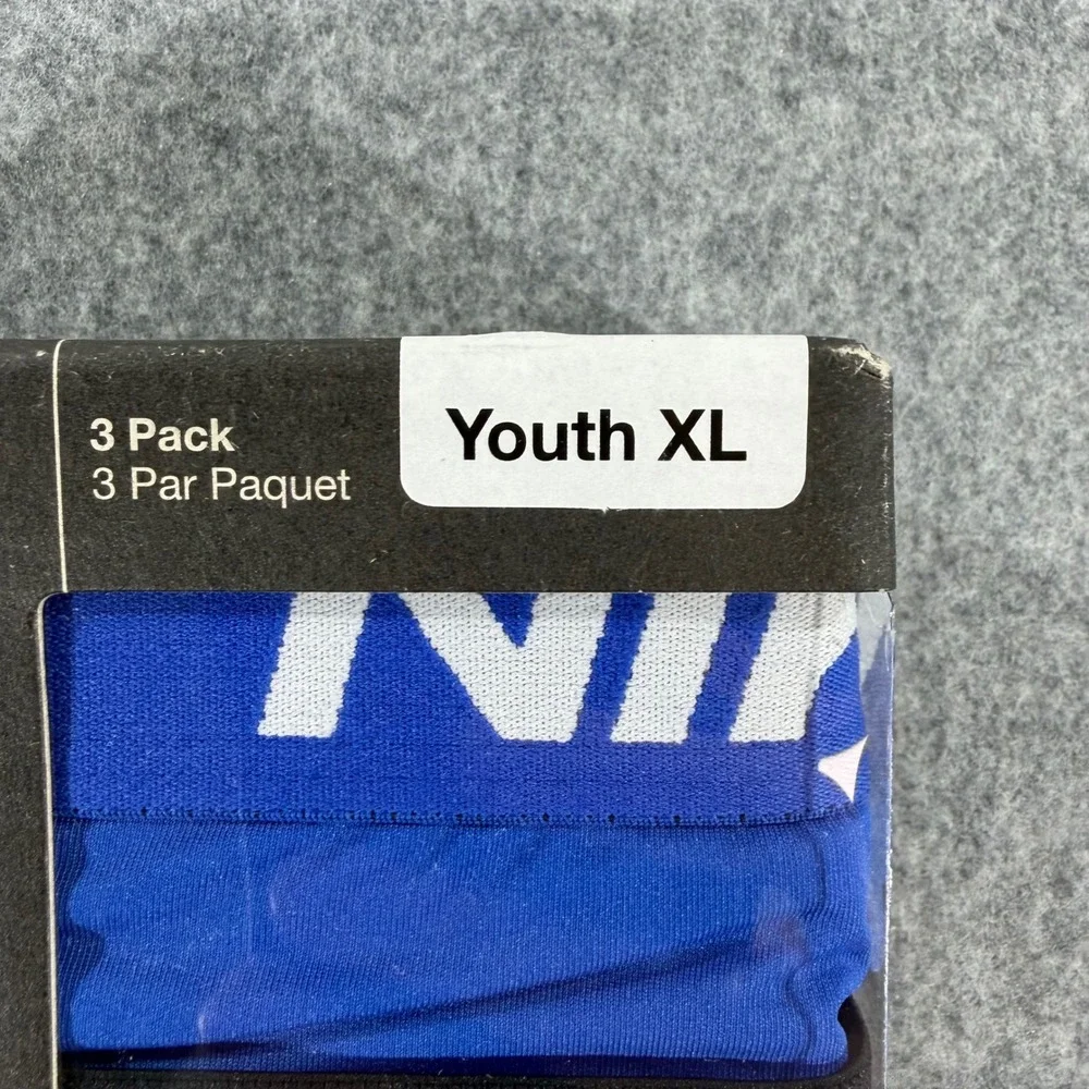 Nike Dri-FIT Essentials Micro Youth Boxer Briefs 3 Pack Blue Red Black NWT